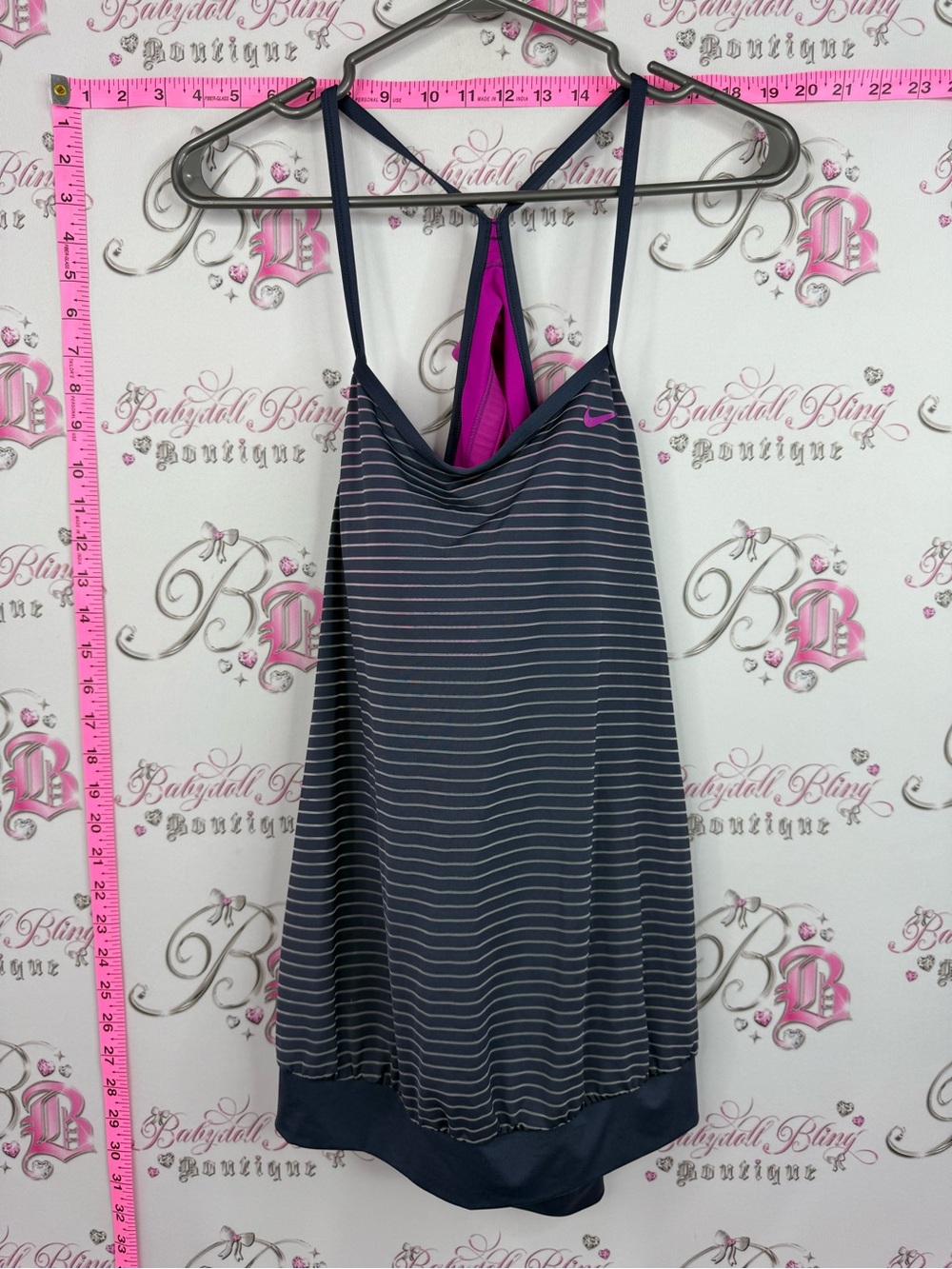 Nike tank top Navy Striped & Pink Racerback Sleep Tank